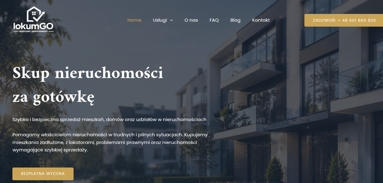 Skup nieruchomości za gotówkę – lokumgo.pl