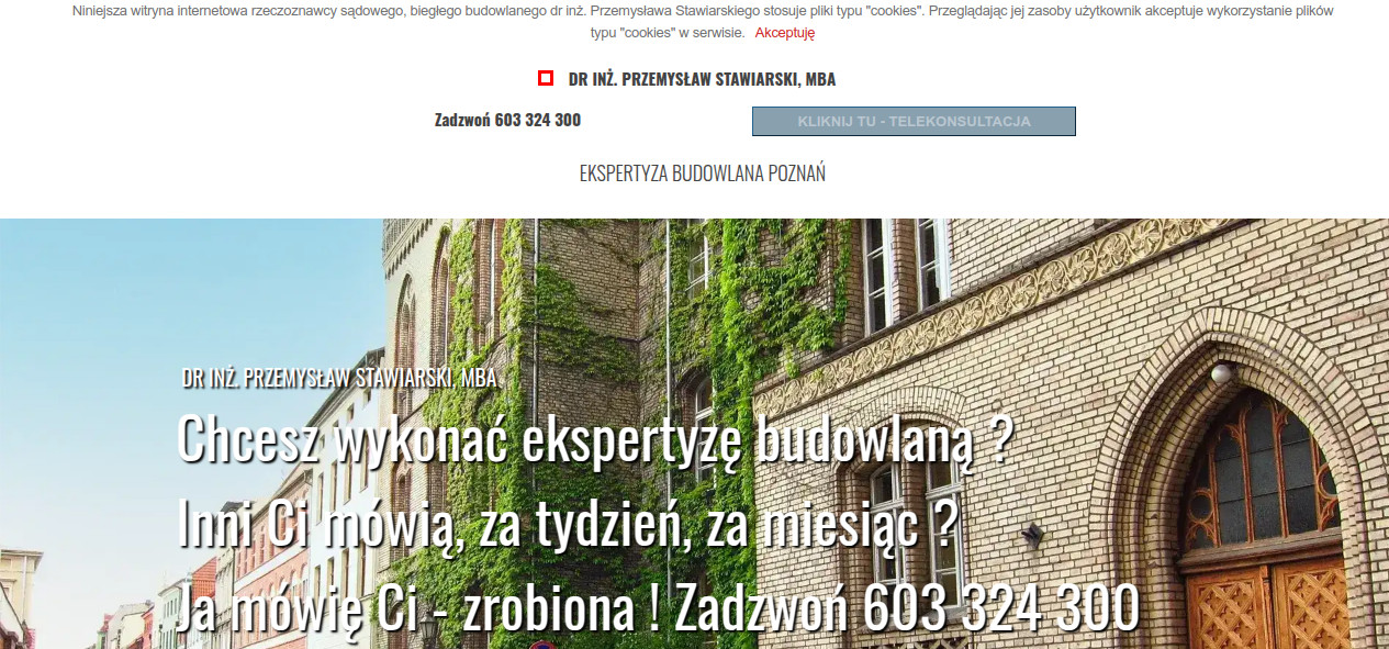 Dr inż. Przemysław Stawiarski, MBA Rzeczoznawca Sądowy Biegły Budowlany